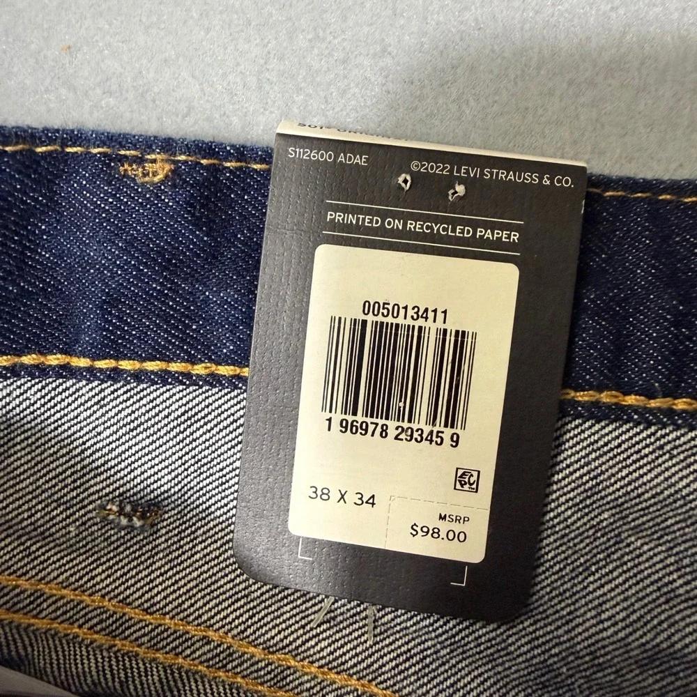 Levi's‎ 501 Original Men Jeans 38x34 Dark Wash NWT Premium Straight 005013411
